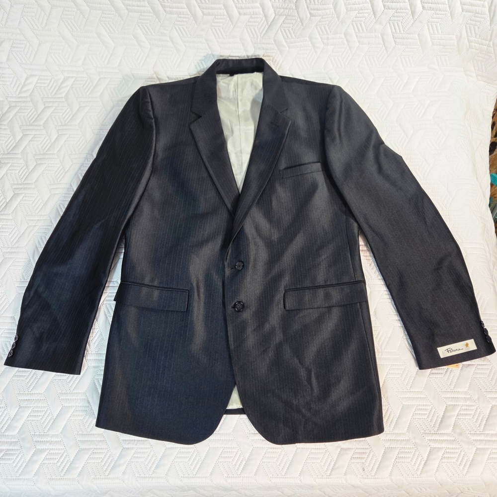 Falcone‎ for Don Mart Blazer Mens 46L Charcoal Grey Pinstripe Excellent Vintage
